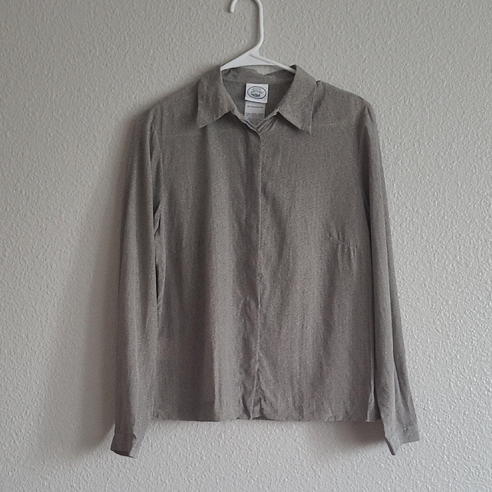 Laura Ashley Black and White Silk Shirt